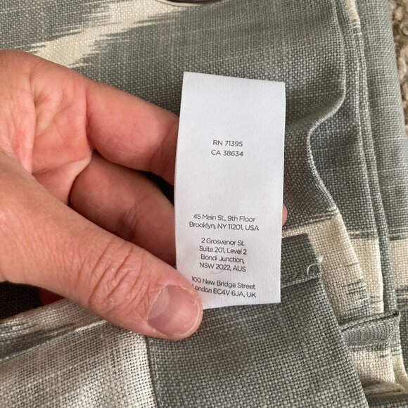 West Elm Ikat Ogee Linen Curtain Panels Gray White Beach Coast 2 Panels 48x96" - Picture 7 of 7